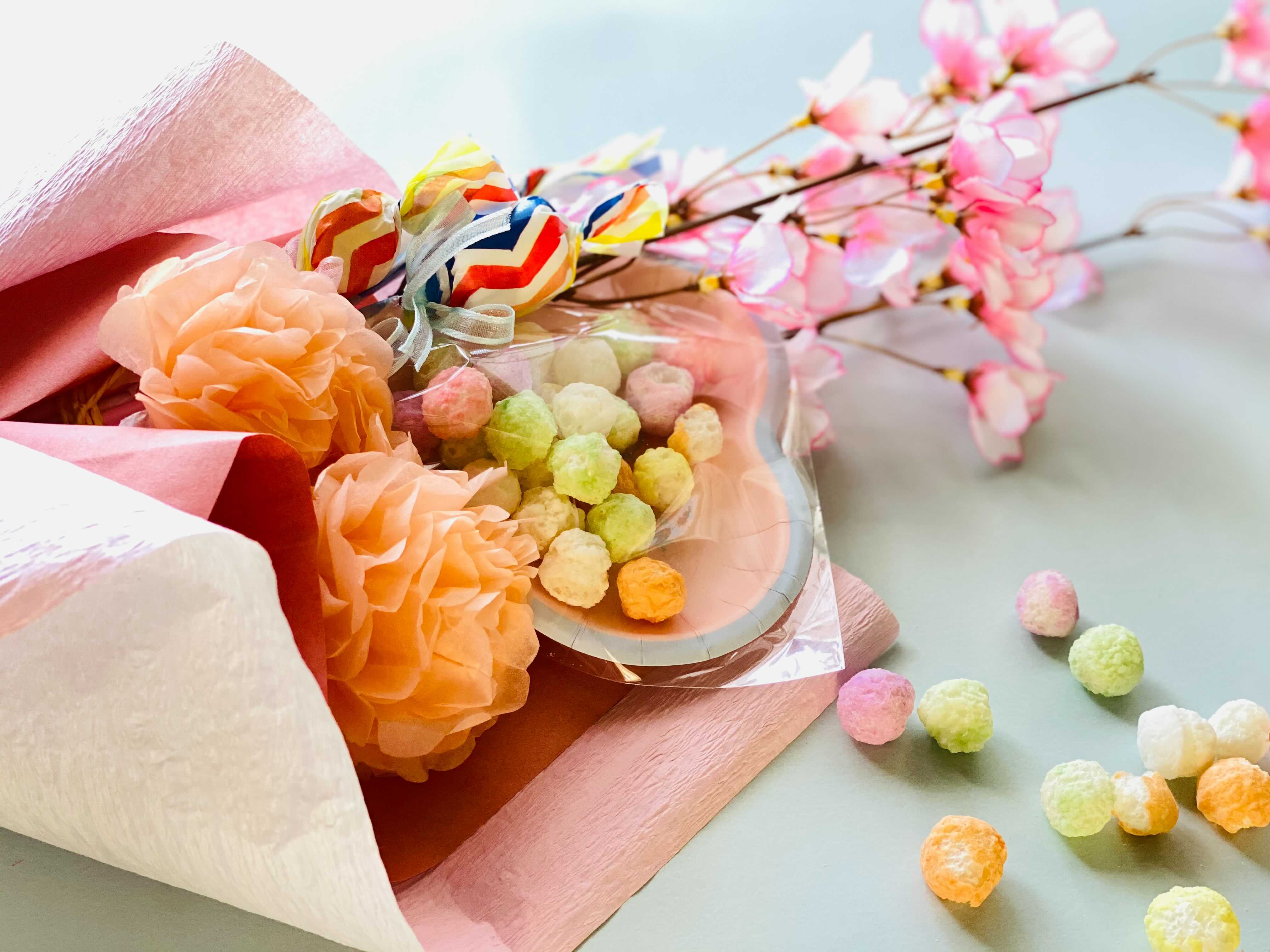 バレンタイン・ひな祭りに食べられる花束キャンディブーケ - ひな祭り
